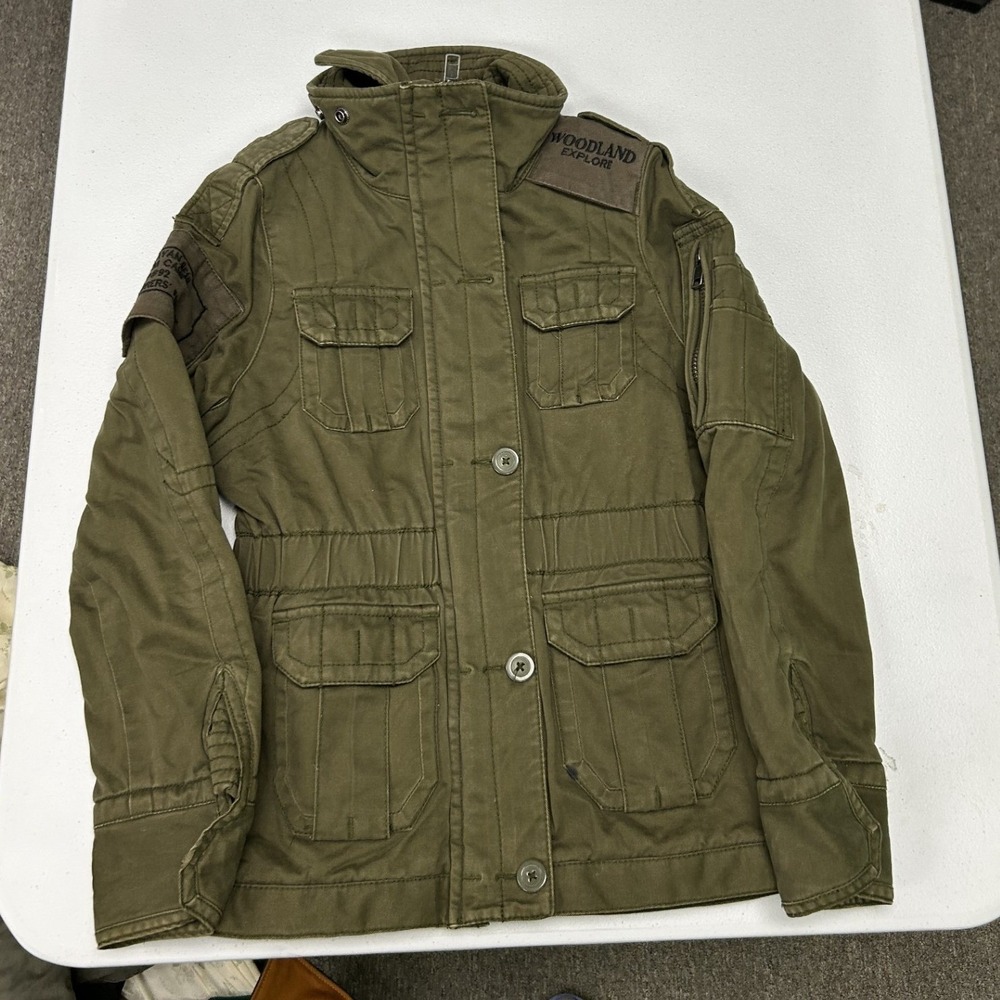 Woodland Field Jacket Mens Small Olive Green Military Utility ProPlanet LJC-68